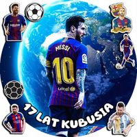 OPŁATEK NA TORT 30CM - PIŁKA NOŻNA MESSI + IMIĘ + GRATIS! 24CM 26CM