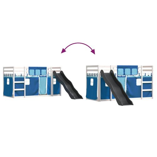 Łóżko na antresoli, ze zjeżdżalnią i zasłonkami, 90x200 cm na Arena.pl