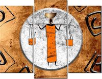 70 90CM OBRAZ 3 ELEM AFRYKAŃSKI MEDALION ŚCIENNY DRUK PŁÓTNO