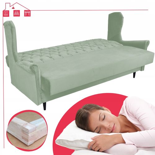 Sofa USZAK z funkcją spania 3 osobowa WELUR zielona GAJA Family Meble na Arena.pl