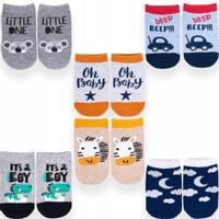 6-PAK 6 par SKARPETKI dla niemowlaka chłopięce NIEMOWLĘCE bawełniane 68