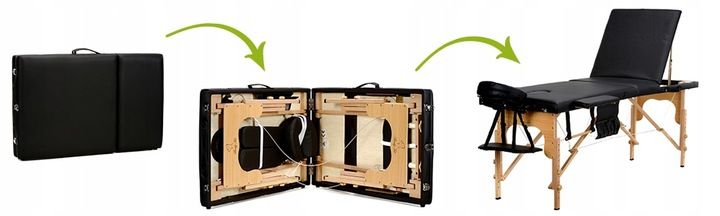 ŁÓŻKO DO MASAŻU STÓŁ KOSMETYCZNY 3-SEGMENTY +TORBA zdjęcie 2