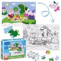puzzle 2 in 1 peppa pig 60 elementów kolorowanka 200118