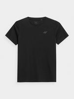 4F T-shirt Gładki Chłopięcy Czarny 100% Bawełna Styl Rozmiar 122CM