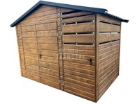 Schowek Domek Ogrodowy 2,5x2m + zabudowana wiata 1x2 drzwi + Brama TS823