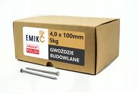 Gwoździe budowlane 4,0x100mm 4 cale Czarne Gładkie 4" 5kg - 4x100mm