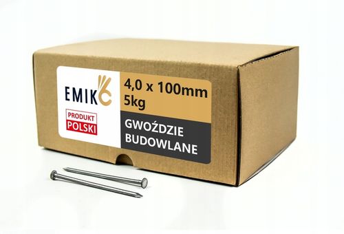 Gwoździe budowlane 4,0x100mm 4 cale Czarne Gładkie 4" 5kg - 4x100mm na Arena.pl