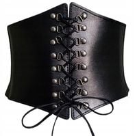 Szeroki damski pas gorset wiązany sznurowany guma robi talie halloween