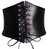 Szeroki damski pas gorset wiązany sznurowany guma robi talie halloween