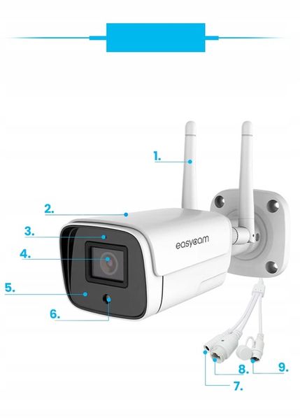 Kamera IP EasyCam zewnętrzna WiFi IR 30m Tuya 2MPx zdjęcie 12