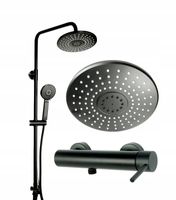 Zestaw prysznicowy bateria deszczownica U CZARNY