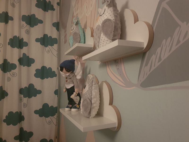 Półki chmurki zestaw 3x półka chmurka Pysia Elegance do pokoju dziecka zdjęcie 4