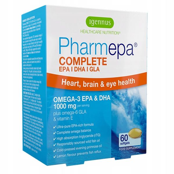 1000 mg EPA i DHA omega 3 6 9 z sardeli GLA Pharmepa COMPLETE Igennus zdjęcie 1