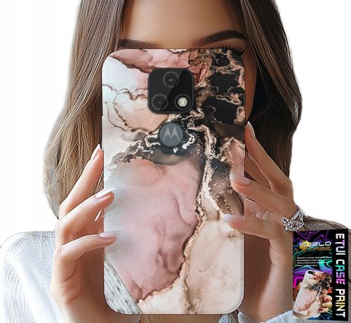 ETUI DO MOTOROLA MOTO E7 PLUS - ELEGANCKI MARMUREK MODNE WZORY + SZKŁO na Arena.pl