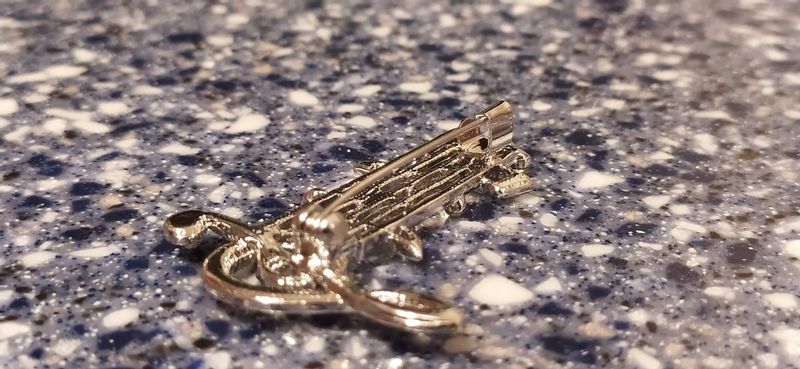 Przypinka Klucz Wiolinowy Artysta Muzyk Zapis Nuty Srebrny Ozdoba Koncert zdjęcie 9