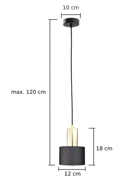 Lampa wisząca 1xE27 LUCE BLACK GOLD zdjęcie 4