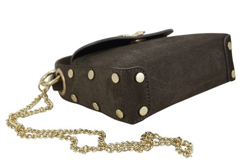 Zamszowa torebka wizytowa - Brązowa ciemna na Arena.pl