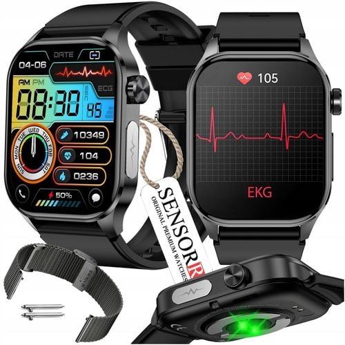 ZEGAREK MĘSKI SMARTWATCH EKG POMIAR CUKRU CIŚNIENIE TEMPERATURA ROZMOWY PL na Arena.pl