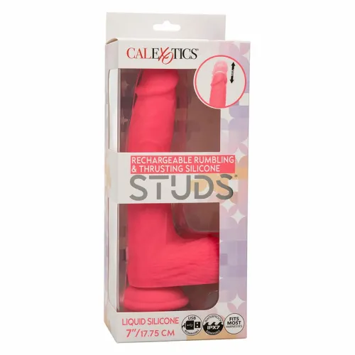 calexotics studs wibrator silikonowy 10 trybow rożowy 17,75 cm na Arena.pl