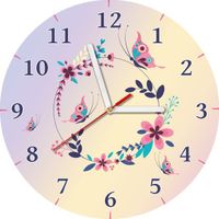 30X30CM ZEGAR KWIATKI SŁOWIAŃSKIM STYLU OBRAZ DRUK DZIECIĘCY POKÓJ KOLORY