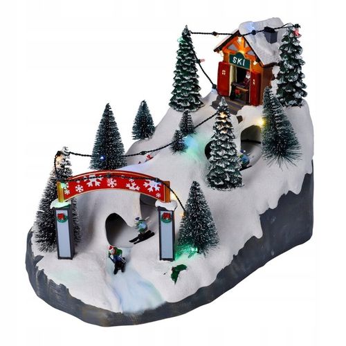 Świąteczna wioska ze stokiem narciarskim 25,5cm na Arena.pl