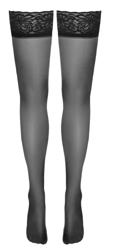 cottelli legwear pończochy czarne z koronką i ozdobnym szwem 20 den na Arena.pl