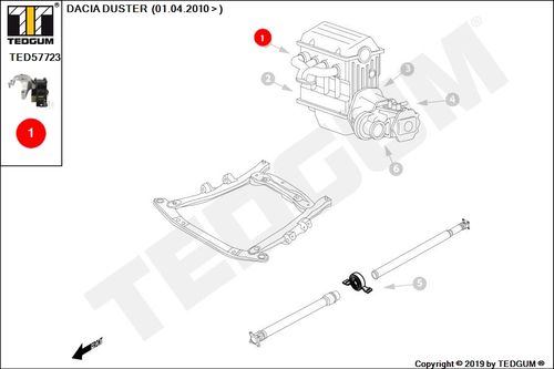 DACIA DUSTER PODUSZKA SILNIKA PRAWA 10- na Arena.pl