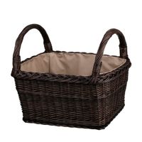 DUŻY KOSZ NA ZABAWKI Z WIKLINY POJEMNY KOSZ WIKLINOWY NA DREWNO Z OBSZYCIEM 62X46 H 31/52 CM uniwersalny