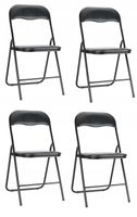 Krzesło składane bankiet catering czarne 4 sztuki