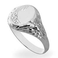 SREBRNY SYGNET Z CYRKONIAMI PRÓBA SREBRA 925 GRAWER GRATIS