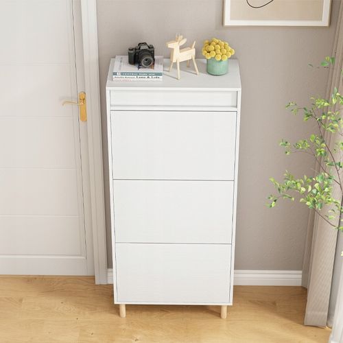 Szafka na buty biała pojemny schowek z lustrem loft wysoki regał 55cm na Arena.pl