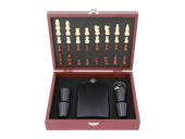 Zestaw Prezentowy Szachy + Czarna Piersiówka + 4 Kieliszki + Lejek Gentelo