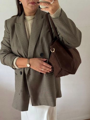 Torebka Flora&Co duża czekoladowa zamsz eco zamszowa ciemny brązowa shopper na Arena.pl