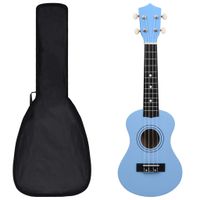 Ukulele sopranowe z pokrowcem, dla dzieci, niebieskie, 21"
