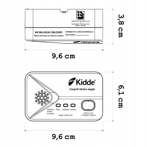 Czujnik detektor tlenek węgla (CO) Czad 2030-DCR Kidde na Arena.pl