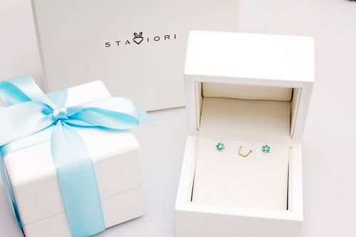 kolczyki kwiatki ze szmaragdami i diamentami - kbd0500e na Arena.pl