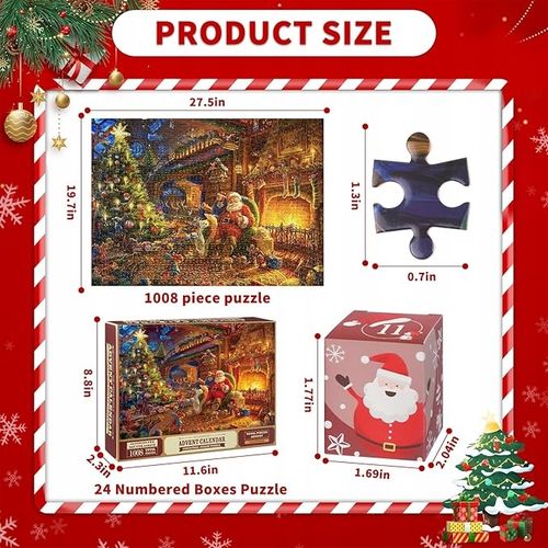 Kalendarz adwentowy Puzzle 1008 elementów na Boże Narodzenie Święty Mikołaj na Arena.pl
