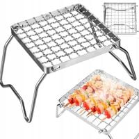 GRILL SKŁADANY TURYSTYCZNY NA DREWNO OGNISKO PODSTAWKA DO GRILLA RUSZT STAL