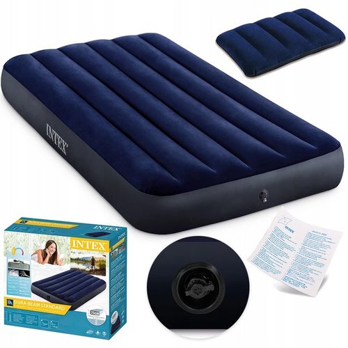 Materac Dmuchany Welurowy Jednoosobowy Łóżko 191x99x25 Intex 64757 na Arena.pl