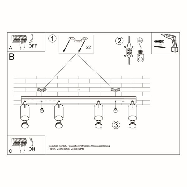Plafon RING 4L czarny zdjęcie 5