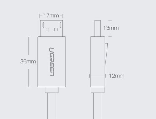 Kabel DisplayPort 1.2 SZYBKI KABEL PRZEWÓD WYTRZYMAŁY 3D 4K 60Hz 2m UGREEN na Arena.pl