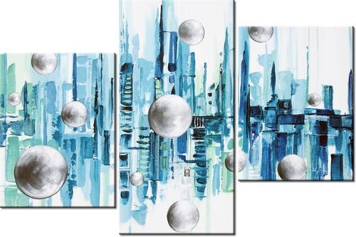 60 90CM OBRAZ 3 ELEM MIASTO ZE SNU ŚCIENNY DRUK PŁÓTNO na Arena.pl