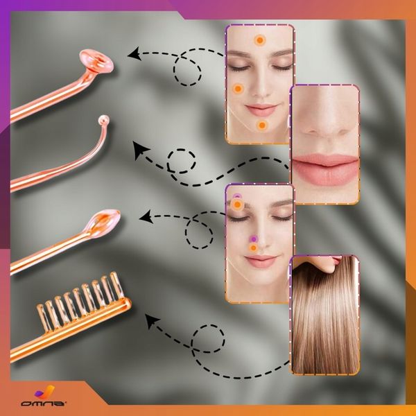 Urządzenie darsonval derma wand pro najmocniejszy LZ006A 4 elektrody peloty zdjęcie 12