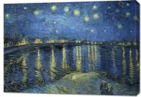 Obraz 100x70cm Gwiaździsta Noc nad Rodanem, Van Gogh Vintage