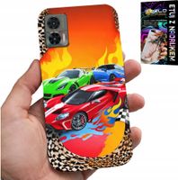 ETUI DO MOTOROLA EDGE 30 NEO - DLA DZIECI, SAMOCHODY WYŚCIGOWE + FOLIA