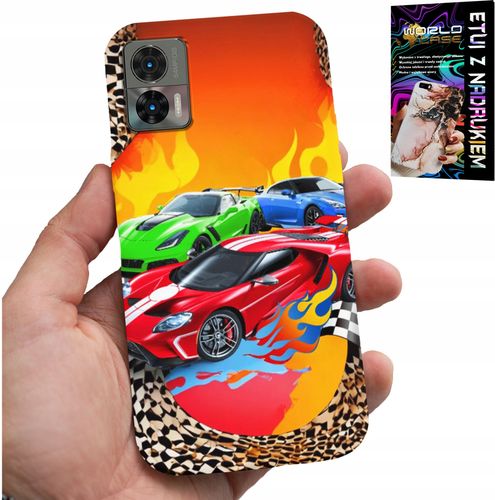 ETUI DO MOTOROLA EDGE 30 NEO - DLA DZIECI, SAMOCHODY WYŚCIGOWE + FOLIA na Arena.pl