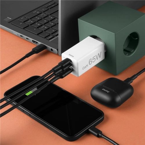 Ładowarka sieciowa HAMA 65W PD USB-C USB-A Biały na Arena.pl