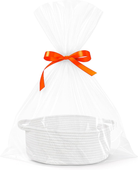 Kosz prezentowy pleciony bawełniany biały 31 cm