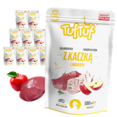KARMA DLA PSA – MOKRA KARMA SASZETKA KACZKA JABŁKO 10x500g | TufTuf