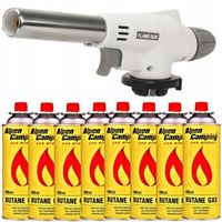 PALNIK GAZOWY FLAM GUN BIAŁY CERAMICZNY LUTLAMPA + 8x GAZ ALPEN